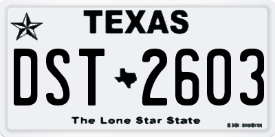 TX license plate DST2603