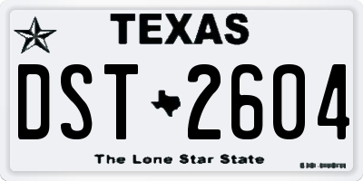 TX license plate DST2604