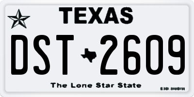 TX license plate DST2609