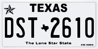 TX license plate DST2610