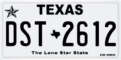 TX license plate DST2612