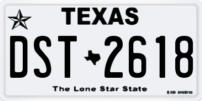 TX license plate DST2618