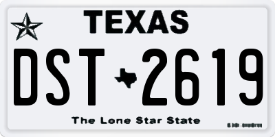 TX license plate DST2619