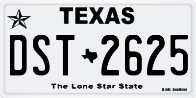 TX license plate DST2625
