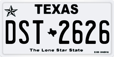 TX license plate DST2626