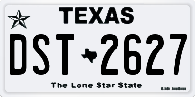 TX license plate DST2627