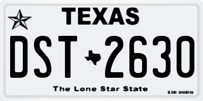 TX license plate DST2630