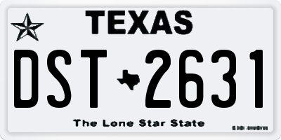 TX license plate DST2631