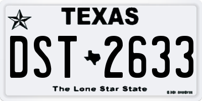 TX license plate DST2633