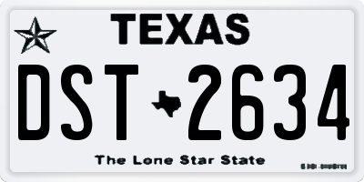 TX license plate DST2634