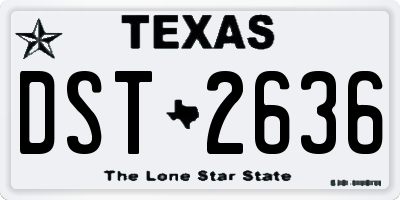TX license plate DST2636