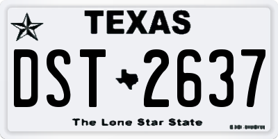 TX license plate DST2637