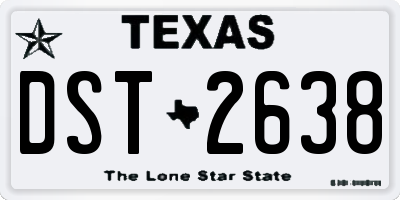 TX license plate DST2638