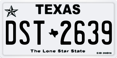 TX license plate DST2639