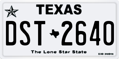 TX license plate DST2640