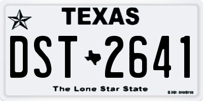 TX license plate DST2641