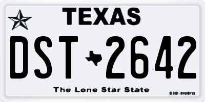 TX license plate DST2642