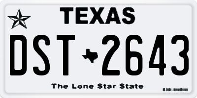 TX license plate DST2643