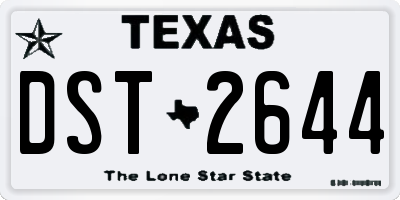 TX license plate DST2644