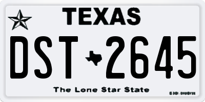 TX license plate DST2645