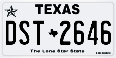 TX license plate DST2646