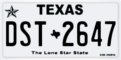 TX license plate DST2647