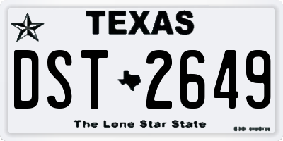 TX license plate DST2649