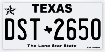 TX license plate DST2650