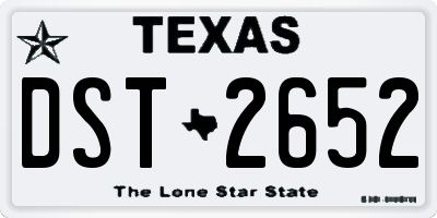 TX license plate DST2652