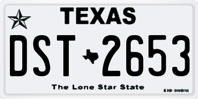 TX license plate DST2653