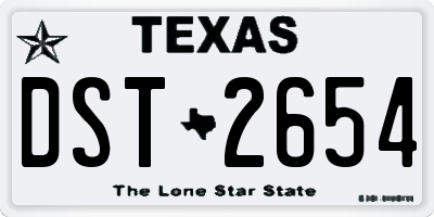 TX license plate DST2654
