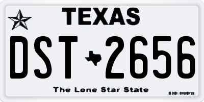 TX license plate DST2656