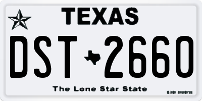 TX license plate DST2660