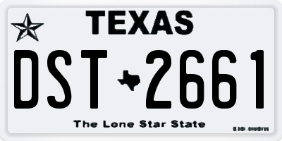 TX license plate DST2661