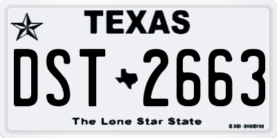 TX license plate DST2663