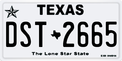 TX license plate DST2665