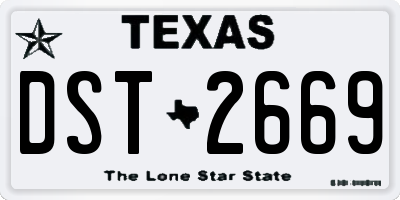 TX license plate DST2669