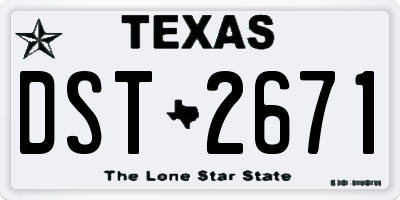 TX license plate DST2671