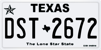 TX license plate DST2672