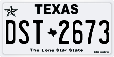 TX license plate DST2673