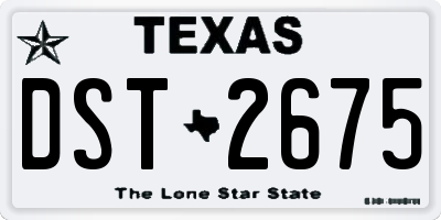 TX license plate DST2675