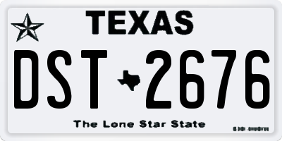 TX license plate DST2676