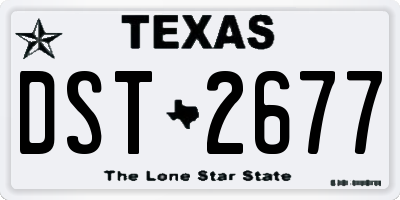 TX license plate DST2677
