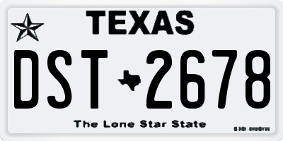 TX license plate DST2678