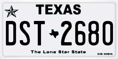 TX license plate DST2680