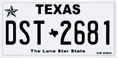 TX license plate DST2681