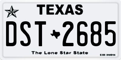 TX license plate DST2685