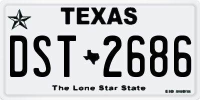TX license plate DST2686