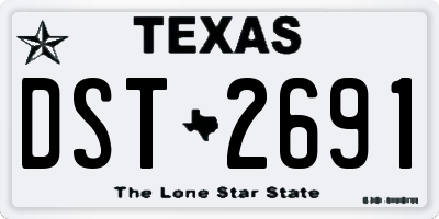TX license plate DST2691