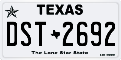 TX license plate DST2692